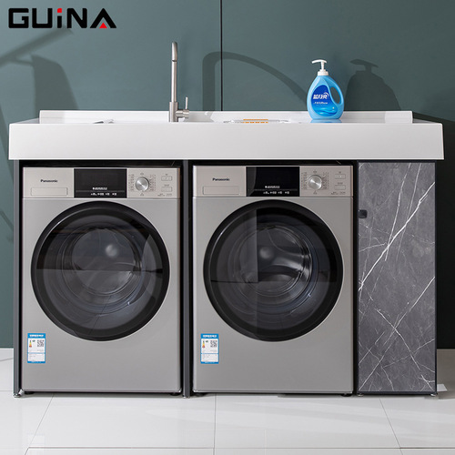 BB4C wholesale double washing machine cabinet washbasin integrated balcony dryer companion space aluminum bathroom cabinet