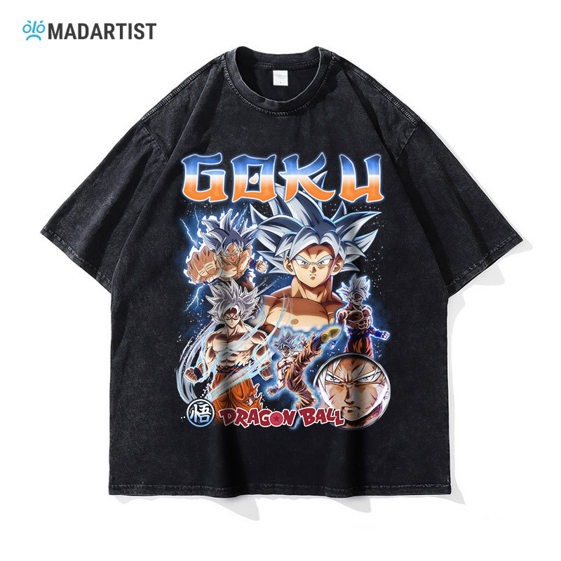 Dragon Ball short-sleeved Kakarot Vegeta Saiyan print T-shirt, American retro digital direct-injection short-sleeved trendy brand.