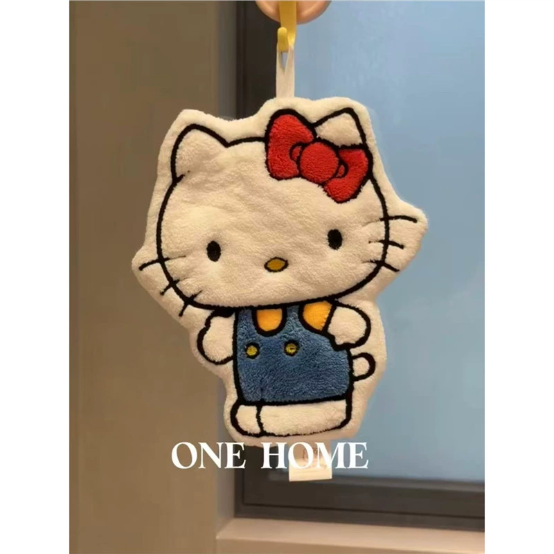 Hello Kitty, милый носовой платок для домашнего использования, детские влажные салфетки для лица, увеличенная толщина, впитывают воду