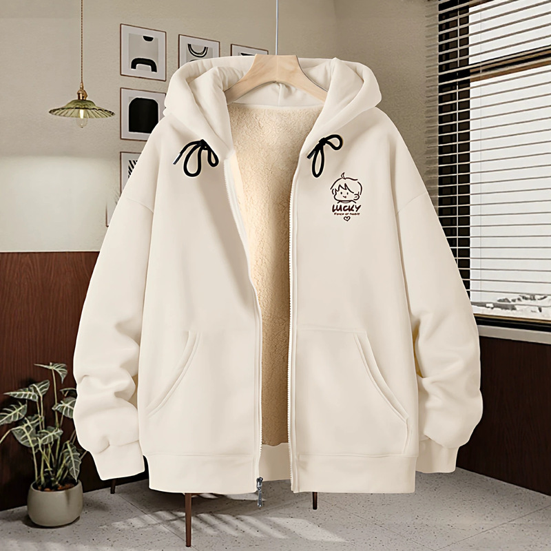 Men's hooded sweatshirt, fleece-lined and thickened, 2025 new autumn/winter style, men's top, winter outerwear, trendy men's fashion Men's hooded sweatshirt, fleece-lined and thickened, 2025 new autumn/winter style, men's top, winter outerwear, trendy men's fashion