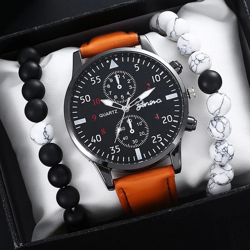 2Pcs/Set Boutique Gift Set Wallet + Quartz Watch Factory Direct Sale Watch for Men in Stock