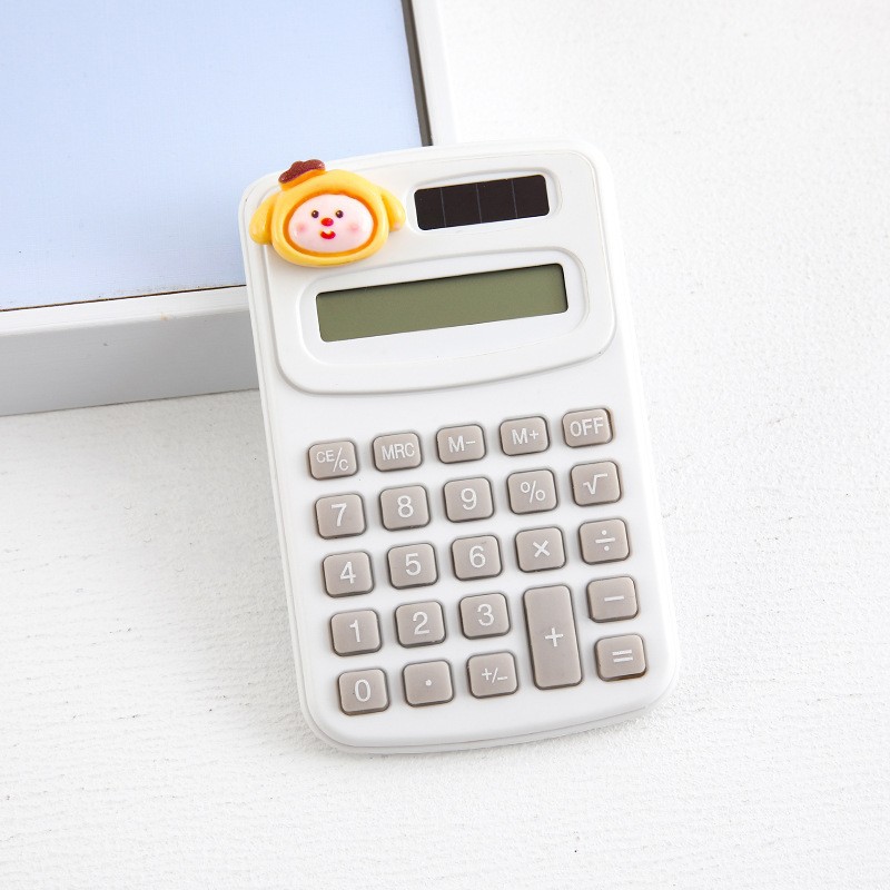 Calculadora mini de dibujos animados, diseño creativo para estudiantes