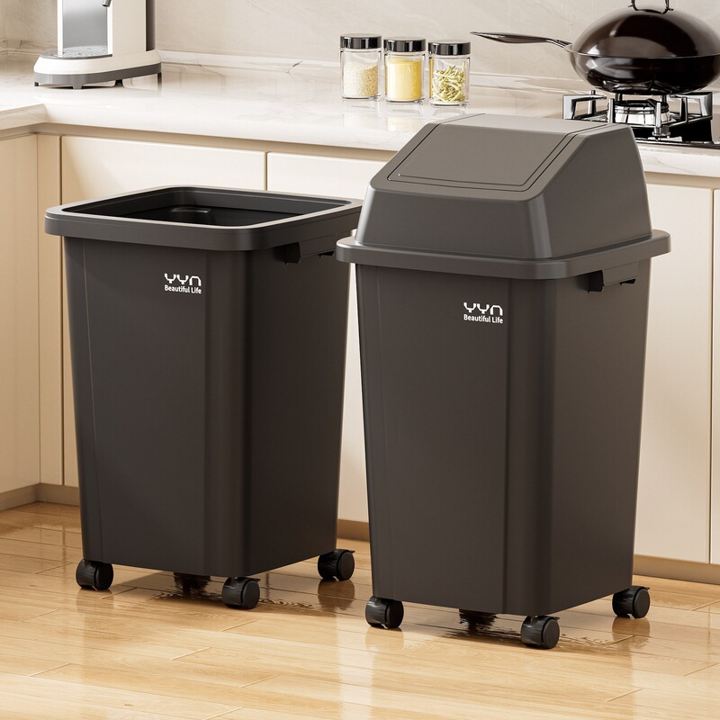 Kitchen Trash Can for Home Use 2026 New Model with Lid and Wheels, Movable, Large Capacity, Suitable for Commercial Use, Dining, and Office Kitchen Trash Can for Home Use 2026 New Model with Lid and Wheels, Movable, Large Capacity, Suitable for Commercial Use, Dining, and Office