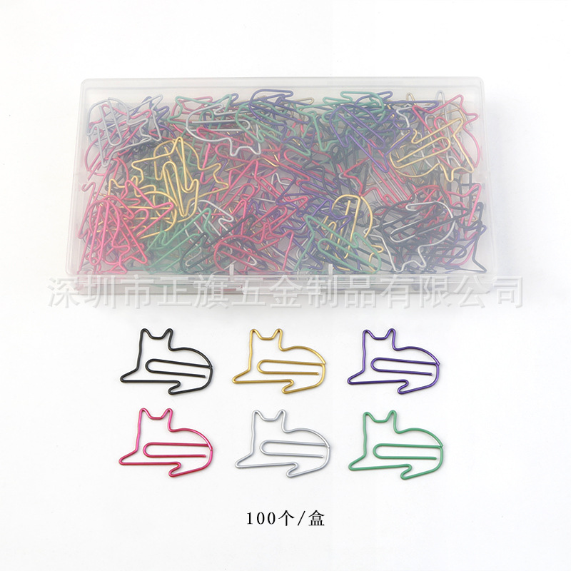 Color transfronterizo metal animal en forma de clip de papel forma creativa clip de papel Oficina marcador titular caja traje