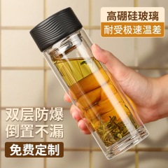 Ins風軽贅沢ガラスコップ耐高温透明カップ家庭用事務用コップ