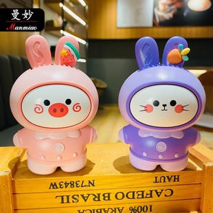 Creative mini portable small cute rabbit fan pendant car key chain schoolbag accessories a pair of small gifts wholesale