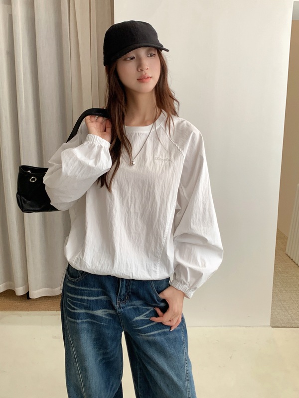 3663长袖2025秋新款女文艺百搭小版长袖套头T恤即墨卫衣|undefined