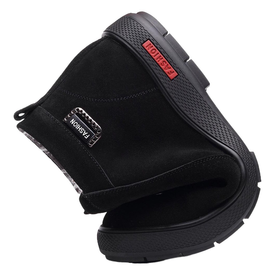 Zapatos de algodón para hombres de lana de piel de vaca de invierno zapatos de cuero cálido forrado de lana zapatos de hombre de mediana edad y ancianos botas de nieve