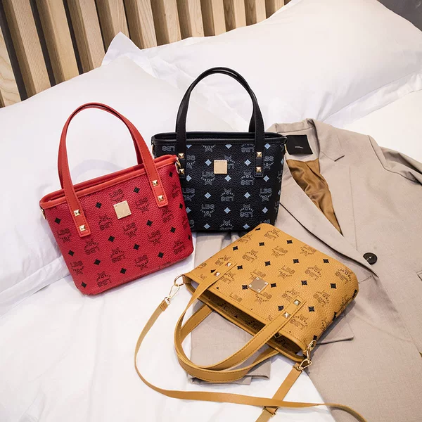 2023 Fashionable women handbags European and American Vintage Printed Handbag Foreign Trade Ladies Classic Bucket Bag