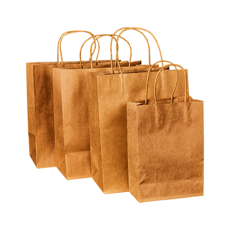 Bolsa de papel Kraft portátil engrosada color de degradación completa bolso de regalo blanco LOGO bolsa de regalo al por mayor