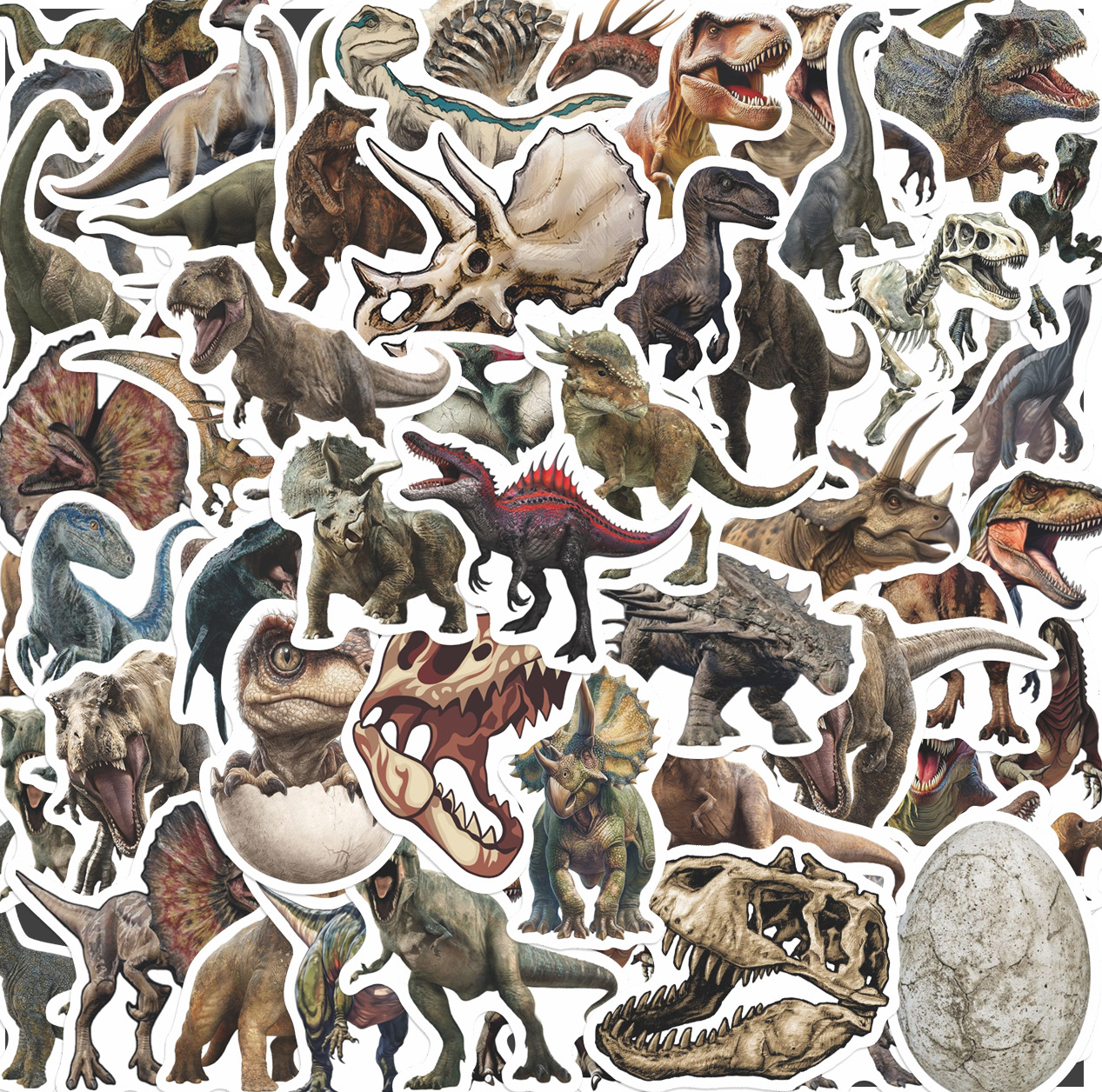50 Jurassic Dinosaur Tyrannosaurus Rex Realistic Graffiti Stickers Notebook Bicycle Scooter Waterproof Stickers