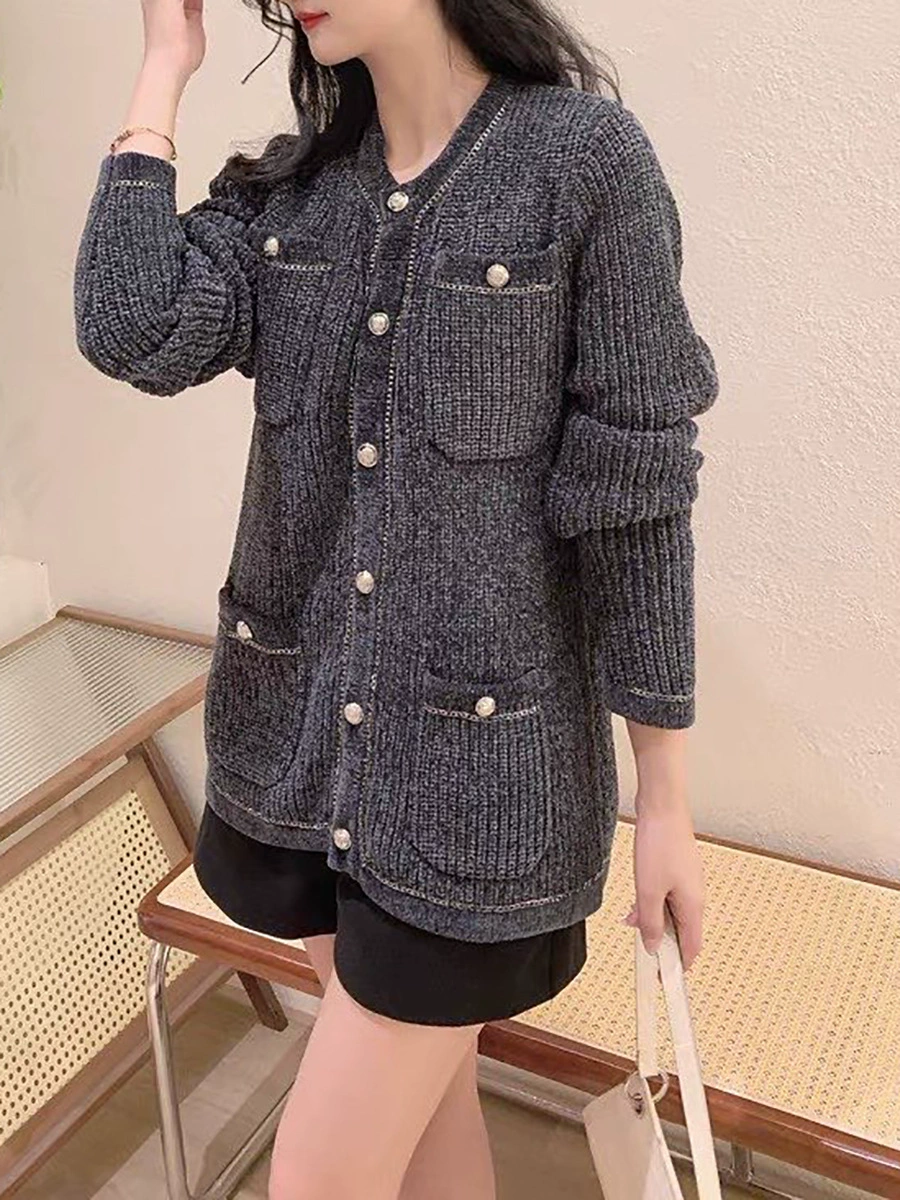 Цепочка, свитер, кардиган, куртка, стиль CHANEL