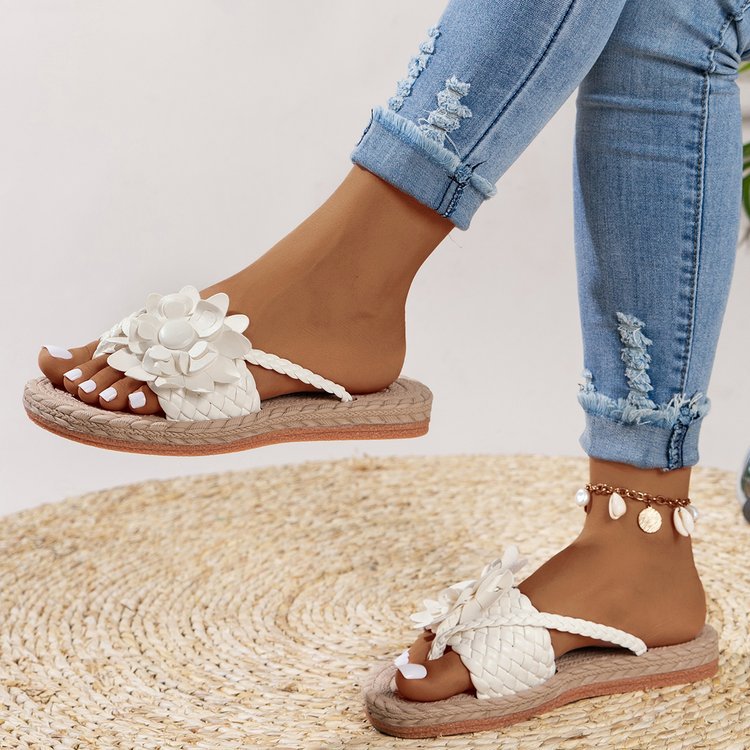 European And American Cross-border Foreign Trade Shoes, New Summer Floral Soft-soled Large-size Women's Beach Sandals,_vogvips.com