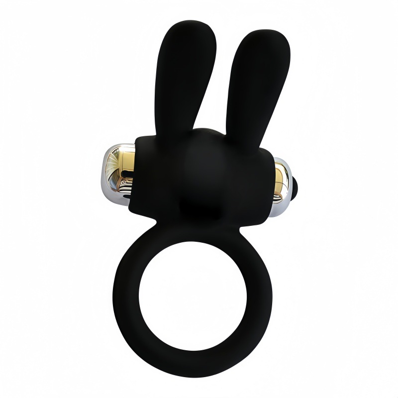 Rabbit Ear 10 Frequency Vibrating Locking Semen Couple Intimate Flirting Resonator Male Penis Delay Ring Adult Products_voghion.com