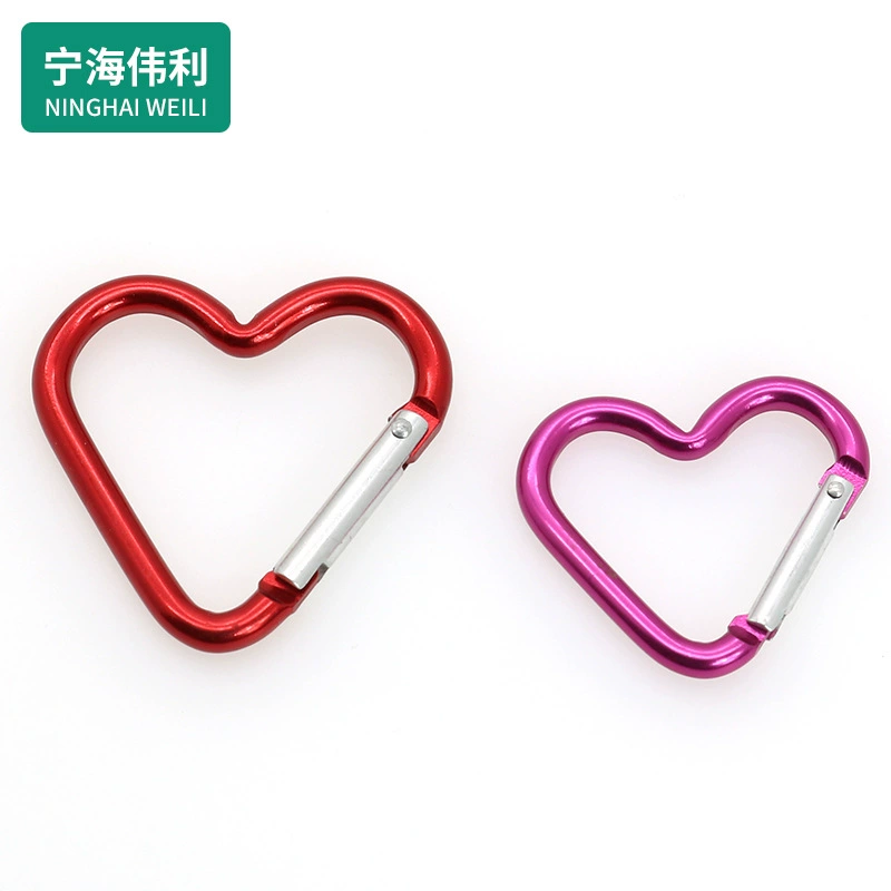 Заводская поставка Алюминиевый сплав в форме сердца Быстро подвесной рюкзак Внешний брелок Дорожная Пряжка для альпинизма Наружная подвесная пряжка