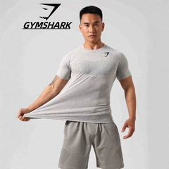 GYMSHARK跨境爆款健身运动紧身T恤男士圆领弹力修身速干T肌肉鲨鱼