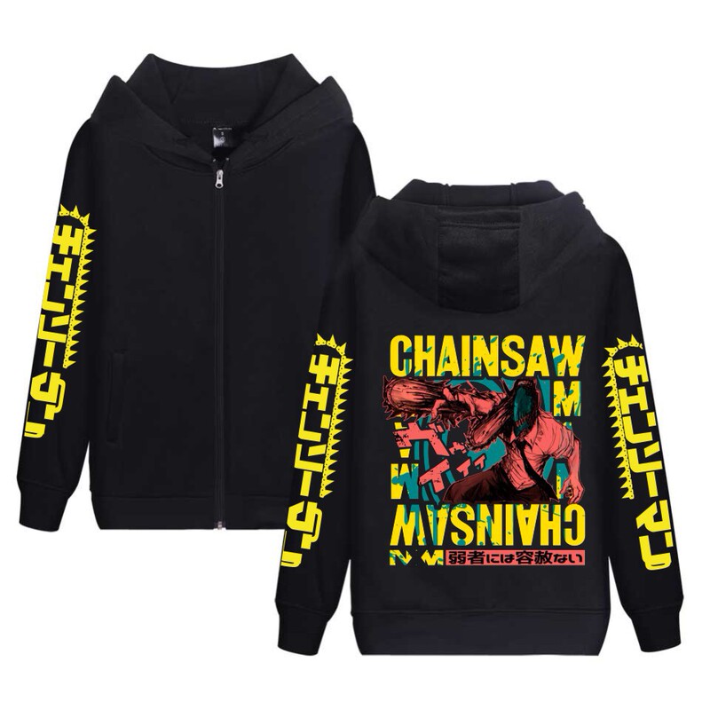Foreign trade chain saw people Chainsaw Man peripheral fleece-lined hoodie zipper sweater men and women hoodie Foreign trade chain saw people Chainsaw Man peripheral fleece-lined hoodie zipper sweater men and women hoodie