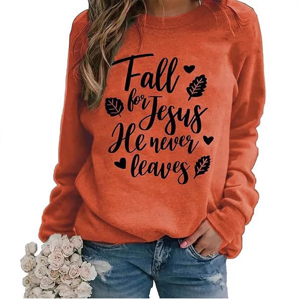 Halloween Printed Women's Round Neck Sweat All-match European Size Casual Loose plus size Foreign Trade Supply