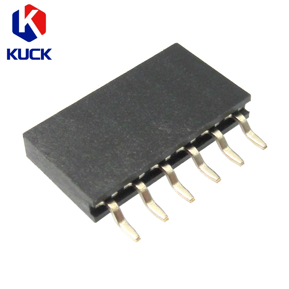 Разъем PF-2.54-6Pin female header H8.5Y тип горизонтальный SMT посадочное место с резиновым корпусом, температуростойкий и огнеупорный