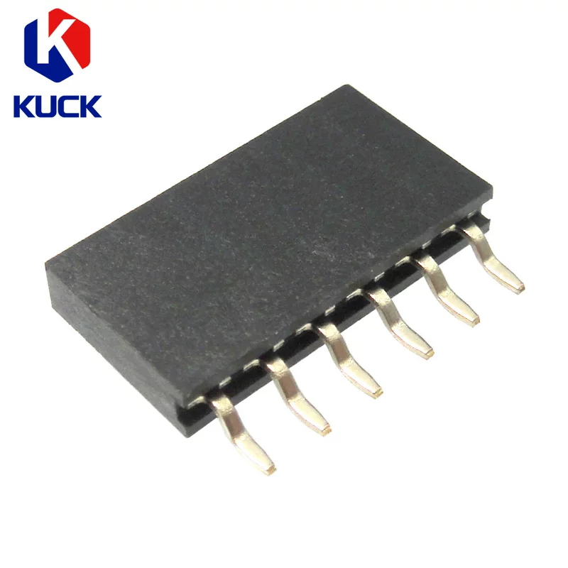 Разъем PF-2.54-6Pin female header H8.5Y тип горизонтальный SMT посадочное место с резиновым корпусом, температуростойкий и огнеупорный