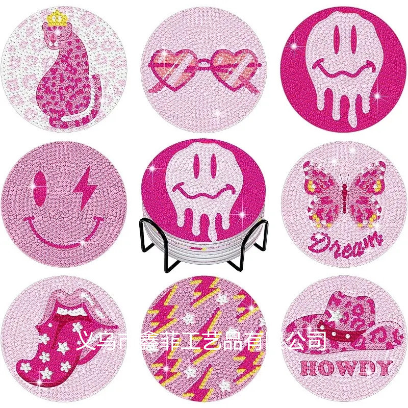 Diamond Painting Coaster 8-Piece Adult Diamond Art Crafts Kit DIY5D…
