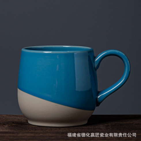 Taza de cerámica hecha a mano al por mayor de almacén terrestre transfronterizo, estilo simple y único, taza de agua hermosa para el hogar, taza de pareja