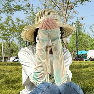 Summer Outdoor Sunshade and Anti-Uv 2025 New Ice Sleeve Women's Sun Protection Sleeves Cute Loose Arm Sleeves