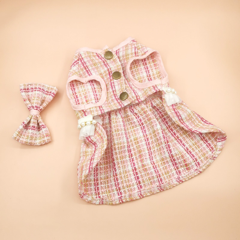 70g Weight Pet Clothing Type Of Pet Supplies 1 Piece Quantity Daily, Date Occasion Polyester Material Plaid, Cat, Bow Knot Pattern Winter, Summer, Autumn, Autumn&Winter Season Cute, Korean Style Style 1 Piece Winter Summer Autumn Cute Korean Style Polyester Plaid Cat Bow Knot Pet Clothing 5