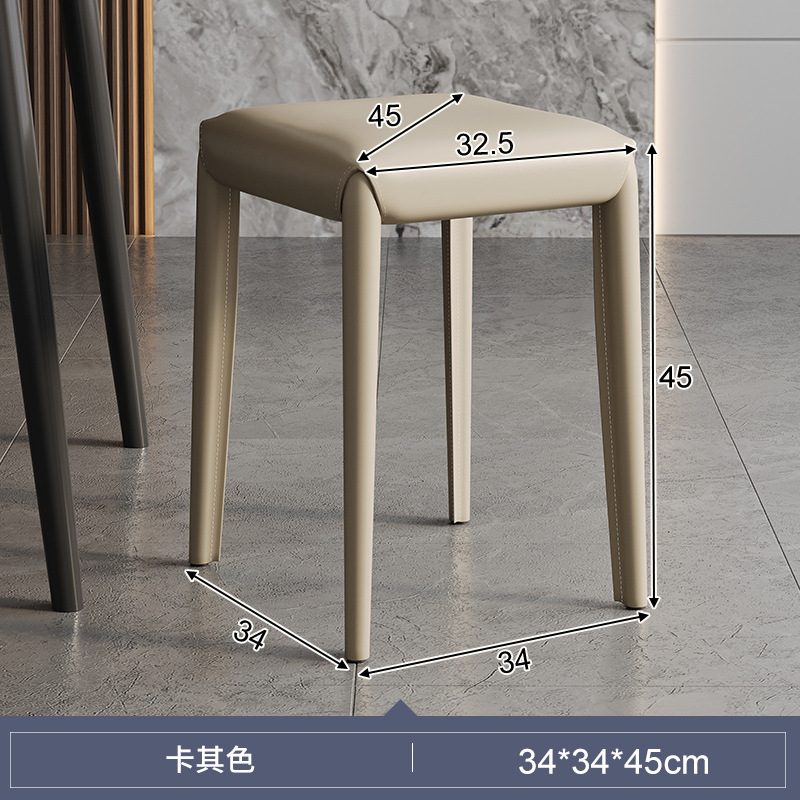 Silla de comedor de cuero silla simple mesa de comedor y silla 2023 Nuevo Hogar mesa de comedor taburete Luz de lujo de alta calidad Silla de estilo crema