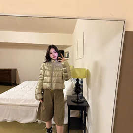 跨境正确版本现货南油女装高货蒙家新款金丝羽绒服外套时尚百搭款