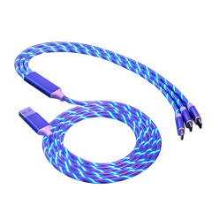 一モップ三流光線三合一同期新型発光線ledデータ線走馬灯充電線