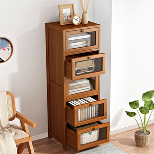 Simple Five-Drawer Cabinet Sandwich Drawer Bedroom Storage Home Solid Wood Living Room Storage American Room Retro Direct Sales