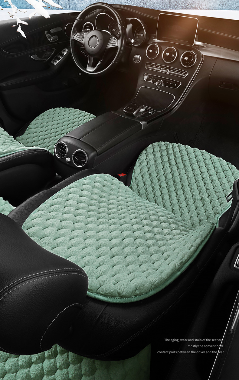 Winter Plush Car Seat Cushion Single Piece Rear Universal Warm Non-Slip