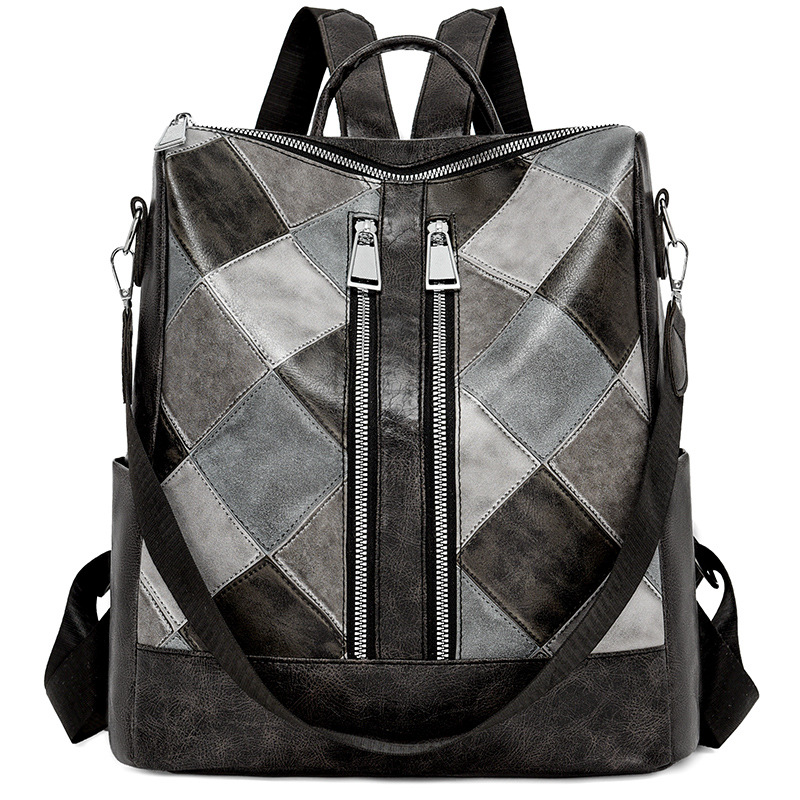 Mochila de cuero suave para mujer de moda europea y americana al por mayor transfronteriza 2024 mochila impermeable multifuncional para viajes al aire libre