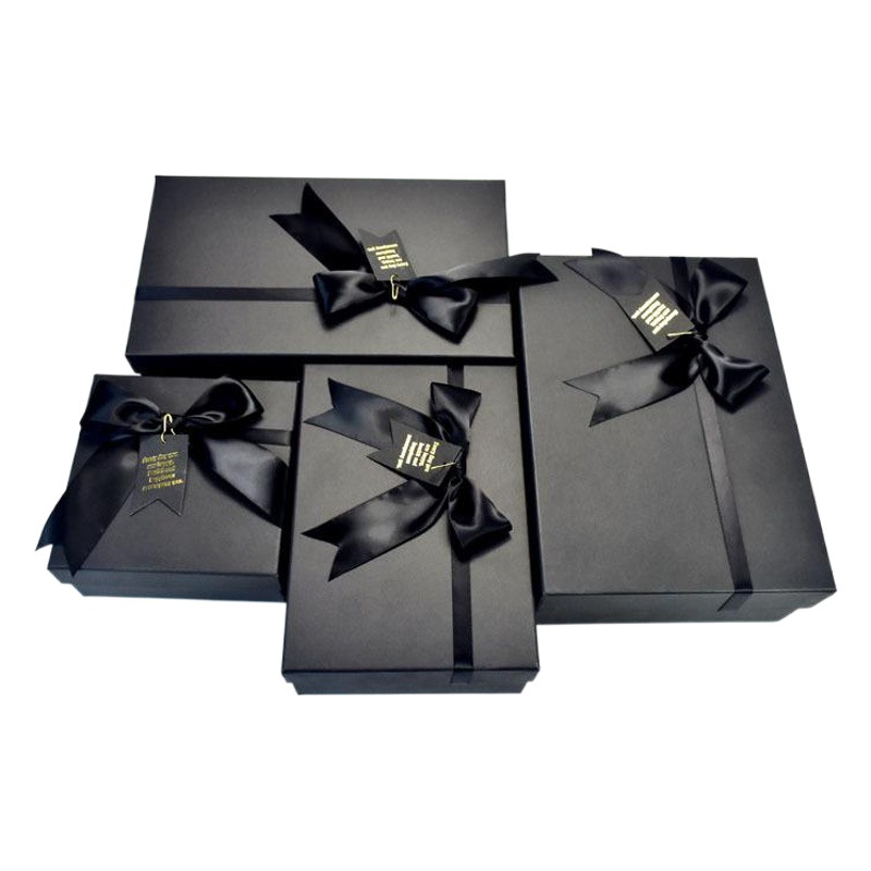 Free Shipping Black Bow Tie Large Lid-And-Base Birthday Cosmetics Packaging Box Back-To-School Season Teacher's Day Gift Box