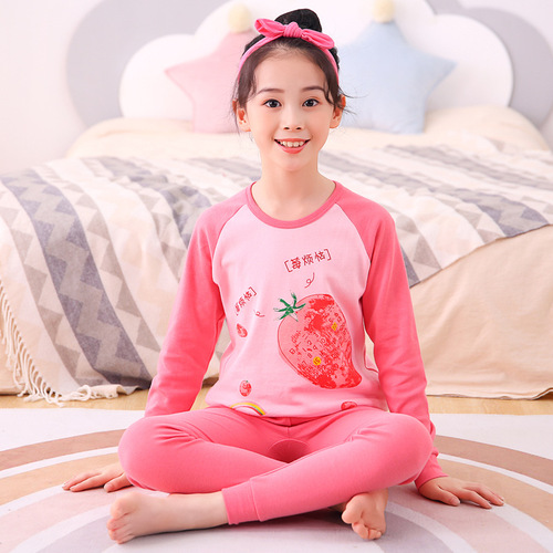 Children's autumn clothes, long johns, pure cotton, boys' underwear set, cotton mid-collar children's cotton sweaters, girls' pajamas sets