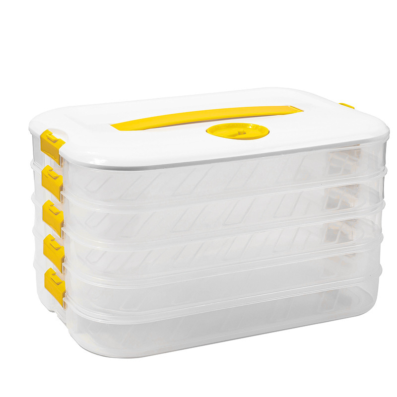 家庭用餃子収納ケース台所食品保存防塵収納ケース冷蔵庫大容量保存ケース多層携帯|undefined