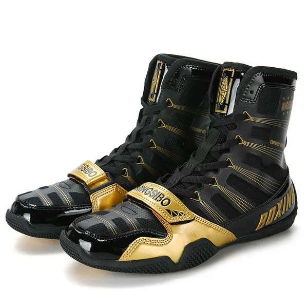 Factory direct supply of professional boxing shoes for men, high-top foot protection, suitable for combat, sparring, training, and competition, breathable and available for dropshipping