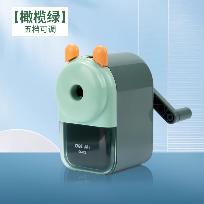 DeLi0642D afilador de lápiz para estudiantes con cuchillo de lápiz de mano afilador de lápiz para niños gran calibre