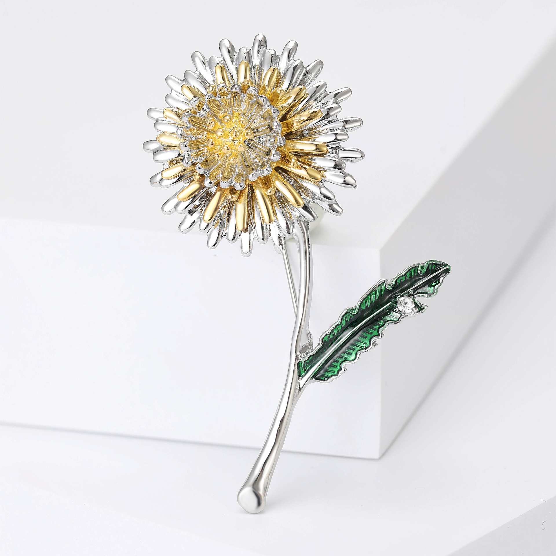 Elegant Simple Style Pin Dandelion Alloy Enamel Inlay Rhinestones Women's Brooches display picture 5