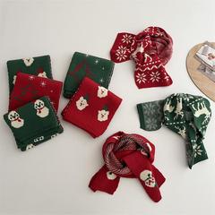 Korean Children's Christmas Series Knitted Scarf Trendy Autumn/Winter New Men and Women Baby Kids Warm Anti-Wind Woolen Neck warmer