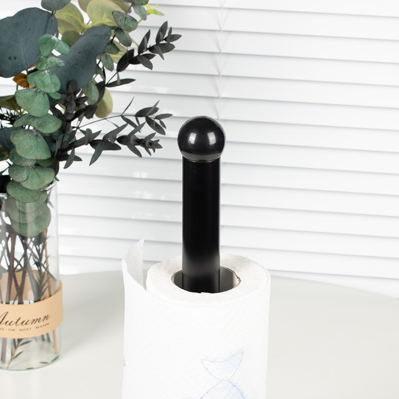 Acero inoxidable transfronterizo negro vertical toallitas estante de papel de baño cocina pasillo estante de papel cilíndrico toallitas estante de papel de almacenamiento