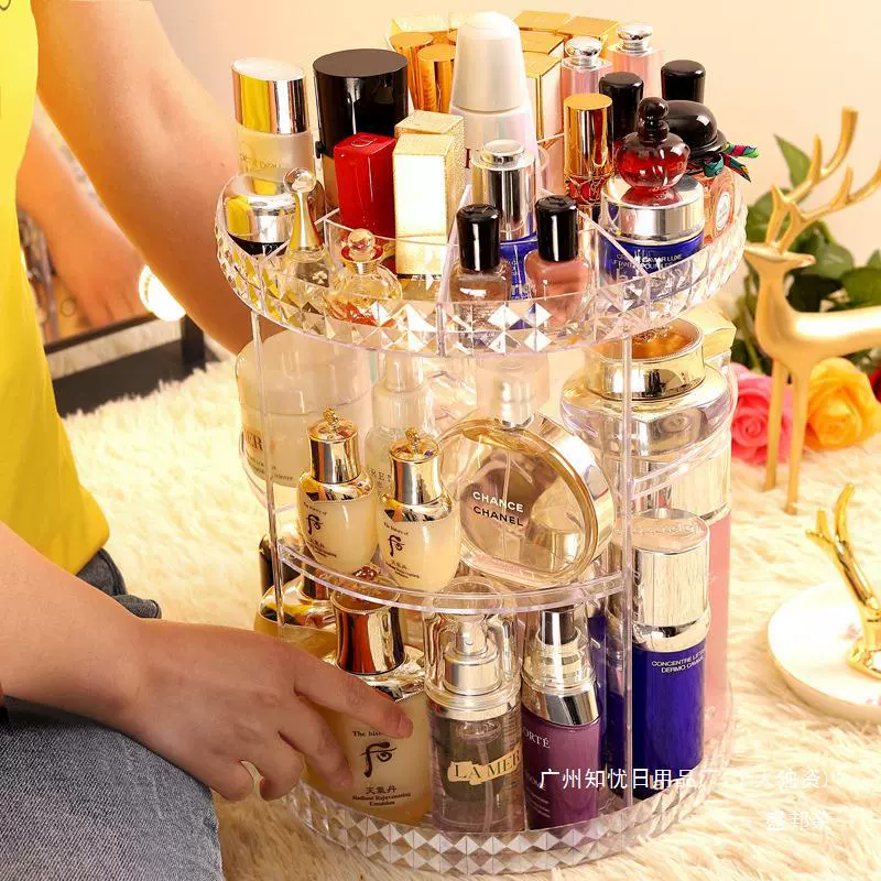 Настольная акриловая подставка для косметики от производителя, органайзер для хранения средств по уходу за кожей, вращающаяся подставка для помады, интернет-хит, косметичка для туалетного столика