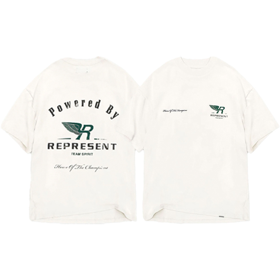 Versión correcta REPRESENTAR tres dimensiones alas letras grabadas vintage retro suelta Camiseta de manga corta