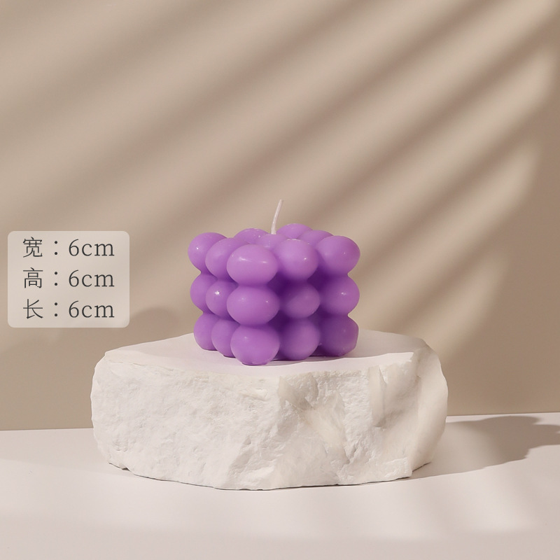 보라색 루빅스 큐브 캔들(프렌치 라벤더)