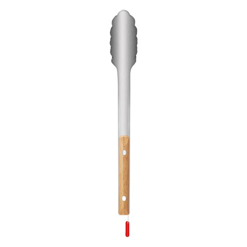 Mango de madera clip de alimentos de acero inoxidable clip de barbacoa filete de pan resistente a altas temperaturas clip de alimentos herramientas de cocina