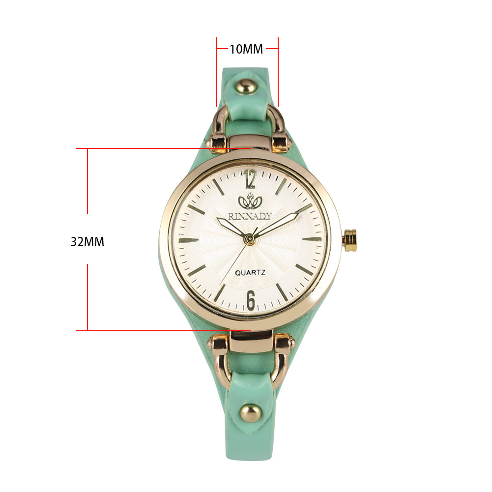 Orologio da donna alla moda, elegante orologio al quarzo in pelle, cinturino sottile, quadrante semplice da donna_voghion.com