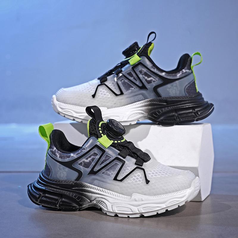 2025 New Cross-Border Wholesale - New Children's Shoes Mesh Style Swivel Buckle Basketball Shoes - Main Promotion Offer