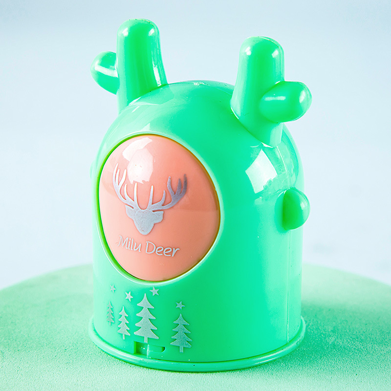 1903 Little Elk Sacapuntas de lápiz de doble agujero niños de dibujos animados Sacapuntas de lápiz de hoja de acero de aleación de concha ABS sacapuntas