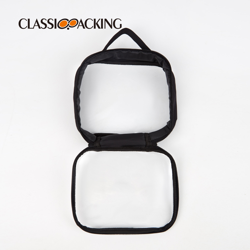 Bolsa de cosméticos transparente al por mayor de fábrica, bolsa de almacenamiento de cosméticos portátil para viajes de negocios, bolsa de viaje, bolsa de lavado, logotipo impreso